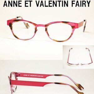 Anne Et Valentin Eyeglasses Fairy U 78 Havana/Red Cat Eye Metal France 45-22 135